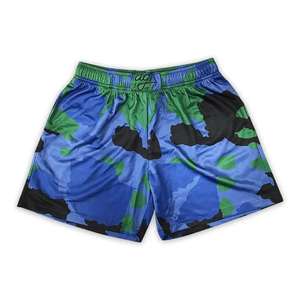 Shorts d'été personnalisés avec logo, vert uni, respirants, à fermeture éclair, poches, séchage rapide, décontractés, en nylon, grandes tailles pour hommes - Product Image 1