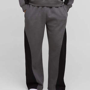 Ensemble sweat-shirt à capuche gris pour homme, style color block, vêtements décontractés d'hiver, tricoté en tissu polaire 100% coton - Product Image 5