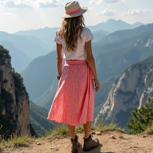 Falda envolvente sostenible y sofisticada transpirable, suave, elegante, impresionante Bazar Rosa melocotón para mujer - Product Image 1