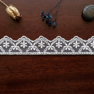 Hot Sale Premium White Organza Glass Nylon Lace Trim - Floral Embroidered Scalloped Edge Ribbon for <b>Sewing</b>, DIY Crafts & Apparel - Product Image 2