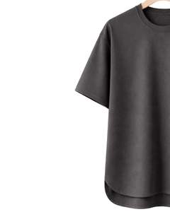 Camiseta Oversize Personalizada Gris Oscuro para Hombre, con Dobladillo Curvo, Hombro Caído, Cuello Redondo, Algodón Liso, Estilo Urbano, Verano - Product Image 4