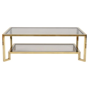 Industry trending style large rectangular brass and chrome coffee <b>table</b> Italian modern luxury coffee <b>table</b> - Product Image 4