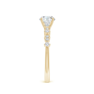 Anillo de Compromiso Solitario de Diamante Cultivado en Laboratorio con Corte Redondo, Certificado por IGI, en Oro de 10K, 14K, 18K, Plata 925, 935 - Product Image 4