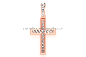 10K <b>Solid</b> <b>Gold</b> Minimalist Iced Catholic Cross Jesus <b>Pendant</b> Necklace Charms Custom Lab Grown Diamond Christian Children's Gifts - Product Image 6
