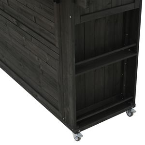 Isola da Cucina per Esterni in Legno di Abete con Piano in Acciaio Inox, Ampio Spazio di Stoccaggio, Portasciugamani e Portaspezie per Bottiglie - Product Image 6