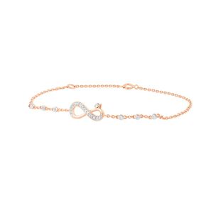 Rose Gold Lab Grown Diamond <b>Infinity</b> Link Chain <b>Bracelet</b> - Product Image 2