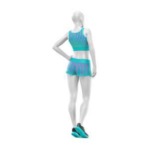 Conjunto de 2 piezas de sujetador deportivo y shorts de yoga con cuello redondo, elástico, ligero, ecológico, de cintura media, personalizado al por mayor - Product Image 6