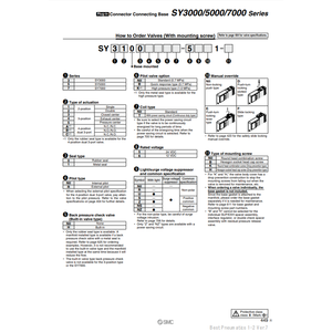 Produit de vannes de commande SY3300-5U1-NA d'électrovanne pneumatique SMC - Product Image 2