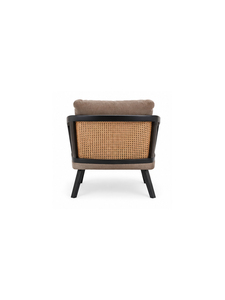 Fauteuil rembourré moderne de style mid-century avec coussin en tissu et pieds en bois massif pour le salon, meubles de maison - Product Image 4
