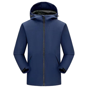 Winter <b>Men's</b> <b>Thin</b> Stand Finished Sun Protection Fleece <b>Jacket</b> Breathable 100% Cotton Waterproof Zipper Front Outdoor Fishing - Product Image 4