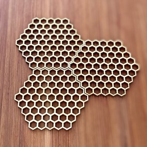 Honeycomb Pattern Gold Metal <b>Coaster</b> Suitable For Sophisticated <b>Table</b> Arrangement Guest Hosting And Dining Styling From India - Product Image 1
