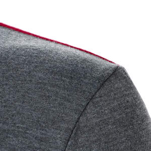 Top Quality Men's Color Blocked Polo Shirt Short Sleeve Striped Knitted Casual Red Gray White Men In New Style polo shirts - Product Image 6