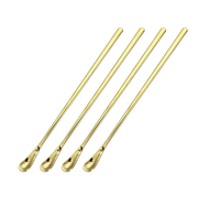 Cuillère à bar en laiton au design simple, tendance et durable, avec long manche, options de logo et de taille personnalisées pour les mariages, les fêtes et la décoration intérieure