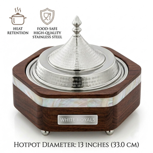 Majlis Style Thermal Food Warmer Casserole Dish with Natural Wood and Pearl Finish Bulk Supply for Hospitality & Resorts - Product Image 4