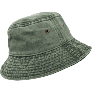 Chapeau Bob Unisexe en Toile de Coton Vert Couleur Unie Style Décontracté Printemps-Été Taille Adulte 56-58CM - Product Image 5