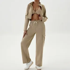 OEM 2026 New Arrival Winter Men's Polyester/Cotton Solid Pattern Stacked Sweatsuit <b>Set</b> <b>Plus</b> <b>Size</b> Acid Wash Flare <b>Jogger</b> - Product Image 1