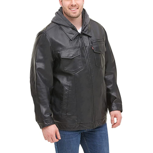 Hot Selling <b>Long</b> Sleeves OEM Service Men <b>Leather</b> <b>Jacket</b> Street Wear Top Quality Men <b>Leather</b> <b>Jacket</b> for Sale Customized - Product Image 3
