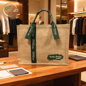 Bolsas de Compras Ecológicas de Yute Personalizables con Tela y Costuras Resistentes - Product Image 1