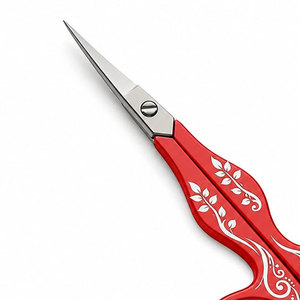 CISEAUX DE BEAUTÉ SHEARS BEAUTY, manche en céramique rouge, acier inoxydable, ciseaux à sourcils, lame droite et aiguisée, outil de beauté et de toilettage, pour droitiers - Product Image 5