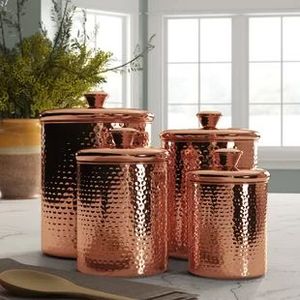 Recipiente de Cocina de Cobre Puro Martillado con Tapa, Contenedor Hecho a Mano para Té, Café, Azúcar, Especias, Alimentos Secos, Organizador de Despensa - Product Image 3