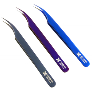 KOUNAIN pince à épiler professionnelle pour extension de cils en acier inoxydable écologique pointe pointue à 45 degrés meilleure prise pour le volume nano - Product Image 1