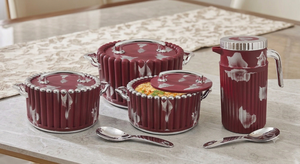 ANAX 6-Piece Modern Luxury Insulated Stainless Steel Casserole Set <b>Lid</b> Hot <b>Pot</b> Multi-layer Coating All Stoves for Home Hotel - Product Image 5