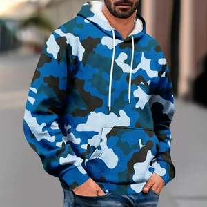 Sweat à capuche pour homme en molleton épais 380 GSM 100% coton, coupe ample, imprimé camouflage, poches kangourou, fabrication OEM sur mesure, best-seller - Product Image 5