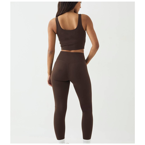 Conjunto Deportivo Minimalista para Yoga con Sujetador Deportivo de Alta Sujeción y Leggings de Cintura Alta para Correr - Product Image 6