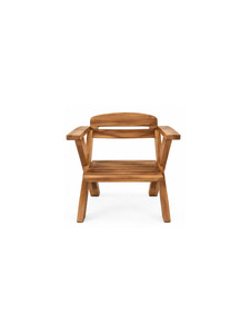 Fauteuil de salon moderne en teck massif avec coussin pour jardin extérieur, patio, hôtels et complexes hôteliers - Product Image 1