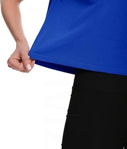 Custom Women <b>Crop</b> <b>Top</b> Short Sleeve Gym Wear Knitted T-Shirt Workout Wear <b>Royal</b> <b>Blue</b> - Product Image 5