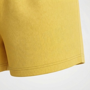 Conjunto de Top Corto sin Mangas y Pantalones Cortos con Estampado de Corazones Amarillos para Mujer, Ropa Casual de Primavera/Verano, Corte Regular, Tejido de Algodón y Spandex, 2 Piezas - Product Image 6