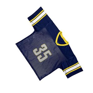INDEX Maillot de football américain pour homme, col en V, manches courtes, maille bleue, numéro 35, respirant, coupe régulière - Product Image 4