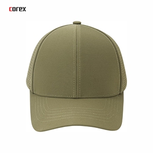 Casquette de baseball vert olive à 6 panneaux découpés au laser, respirante, en maille, unisexe, décontractée, pour l'extérieur, printemps-été, taille adulte - Product Image 2