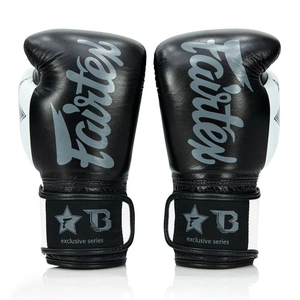 ถุงมือชกมวยไทย Fairtex หนังแท้สั่งทำพิเศษ ยอดขายดีที่สุด พร้อมที่จับมือสำหรับซานด้า คิกบ็อกซิ่ง MMA ต่อสู้ ปิดด้วยสายรัดแบบ Hook Loop - Product Image 5