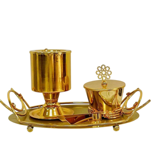 Brûleur d'encens en métal fait main avec finition martelée, diffuseur aromatique, utilisation toute saison, parfum d'intérieur, porte-encens - Product Image 4