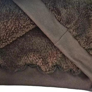 Sweat à capuche oversize en polaire, couleur unie, décontracté pour l'hiver, coupe classique, en tricot sherpa 100% laine - Product Image 6