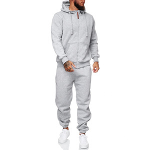 Survêtement de sport de haute qualité pour hommes, jogging à capuche, noir, deux pièces, 100% polyester, coton, vêtements de course pour adultes - Product Image 2