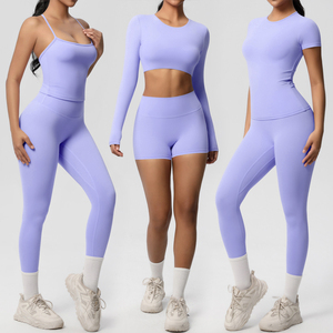 Conjunto de Leggings Deportivos para Mujer, Cintura Alta, Bra Deportivo, Ropa de Yoga y Gimnasio, Transpirable, Compresión, Secado Rápido, OEM/ODM - Product Image 2