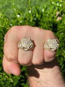 Anillo Redondo Plateado con Múltiples Capas de Piedras Brillantes, Joyería Única para Hombres y Mujeres, Moda - Product Image 6