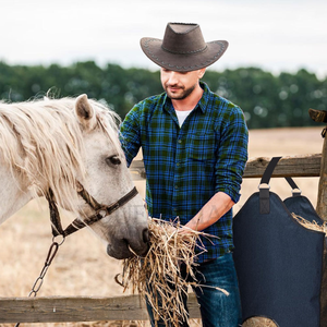 Slow Feed Horse Hay Bag Adjustable Strap Nylon <b>Equestrian</b> Feeding Bag with Front Hole for Stable and Trailer Use - Product Image 5