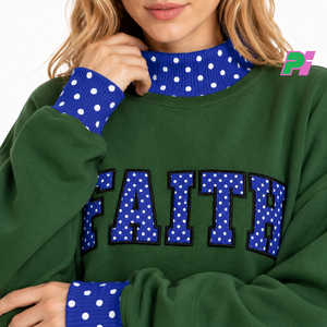 Sweat-shirt à col montant à pois personnalisé, de haute qualité, hiver, surdimensionné, écologique, respirant - Product Image 6