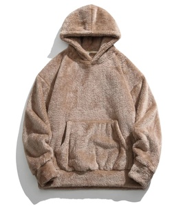 Sudadera con Capucha de Forro Polar Grueso Personalizada OEM, Corte Cuadrado, Ropa de Calle de Lujo para Invierno para Hombre, Sudadera con Capucha Bordada con Patrón Sólido - Product Image 1