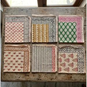 Pañuelo bandana floral de algodón hecho a mano en India con estampado a mano, pañuelo cuadrado para la cabeza para mujer - Product Image 3