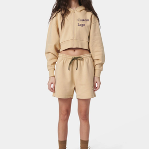 Sudadera con Capucha Personalizada de Talla Grande, de Alta Calidad, con Forro de Felpa Francesa, Estampado Puff, Estilo Crop Top para Invierno - Product Image 1