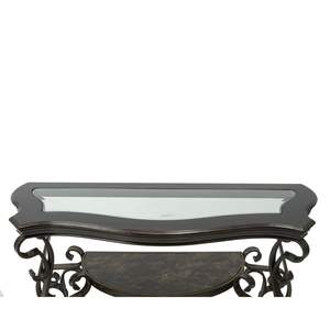 54 "L X 20" W X 30 "H consolle/divano tavolo con piano in vetro MDF e marmo ripiani in carta in polvere finitura gambe in metallo - Product Image 1