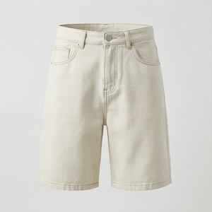 กางเกงขาสั้นวินเทจฤดูร้อนพรีเมียมทรงหลวมสำหรับผู้ชาย กางเกงยีนส์ขาสั้นสีเข้ม มีกระเป๋า สไตล์ลำลอง แฟชั่นสตรีทแวร์ ใส่สบาย - Product Image 1