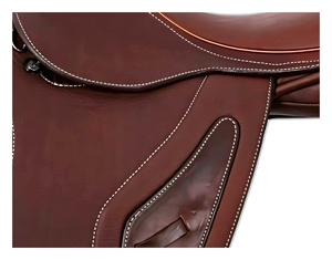 อานม้าหนังสีน้ำตาลเข้มแบบอังกฤษสำหรับกระโดดขี่ม้า อุปกรณ์ขี่ม้า - Product Image 5