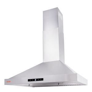 Tappa a parete da 30 pollici canalina per camino in stile stufe da cucina con filtro permanente in acciaio inossidabile Ventola di scarico a 3 velocità 2 - Product Image 1