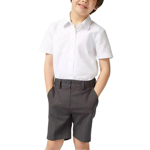 Chemises unies sur mesure fabriquées en usine, vente directe, avec short à braguette boutonnée, uniformes scolaires OEM pour garçons - Product Image 1