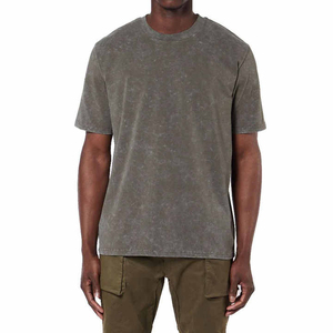 Camisetas casuales para hombre con lavado ácido, hechas a medida, estilo streetwear, camisetas lisas de manga corta para hombre. - Product Image 1